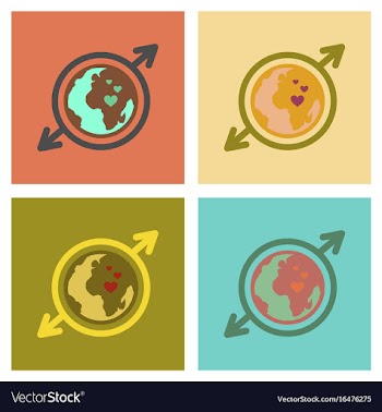 Assembly flat icons earth gays symbol vector image