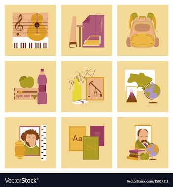 Assembly flat icons education school lessons vector image