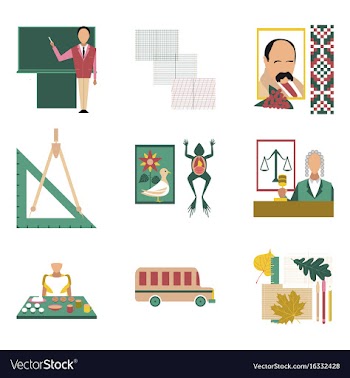 Assembly flat icons education school lessons vector image