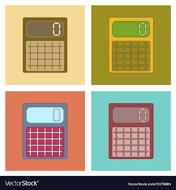 Assembly flat icons electronic calculator vector image