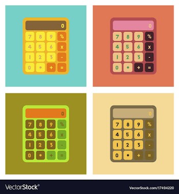 Assembly flat icons electronic calculator vector image