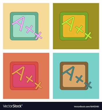 Assembly flat icons exam score excellent vector image