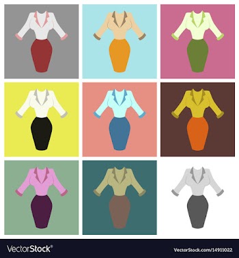 Assembly flat icons fashion clothes office dress vector image