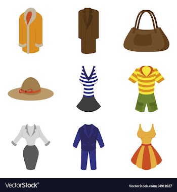 Assembly flat icons fashion clothes vector image