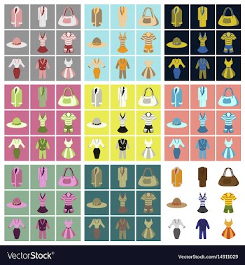 Assembly flat icons fashion clothes vector image