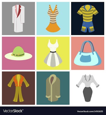 Assembly flat icons fashion clothes vector image