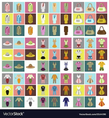 Assembly flat icons fashion clothes vector image