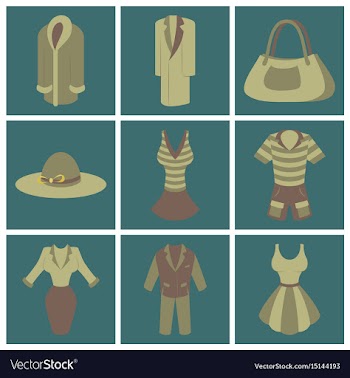 Assembly flat icons fashion clothes vector image