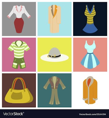 Assembly flat icons fashion clothes vector image