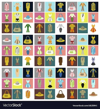 Assembly flat icons fashion clothes vector image