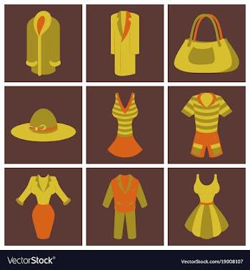 Assembly flat icons fashion clothes vector image