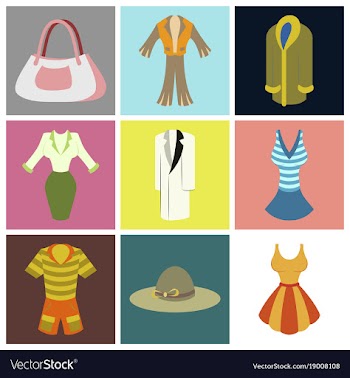 Assembly flat icons fashion clothes vector image