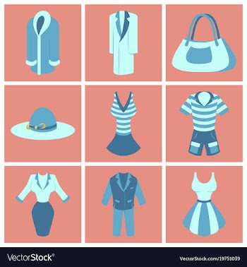 Assembly flat icons fashion clothes vector image