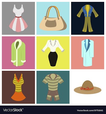 Assembly flat icons fashion clothes vector image