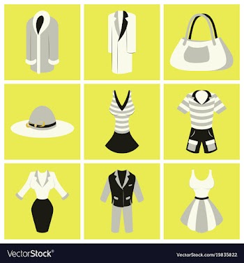 Assembly flat icons fashion clothes vector image