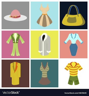 Assembly flat icons fashion clothes vector image