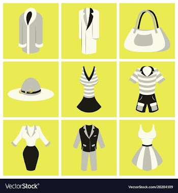 Assembly flat icons fashion clothes vector image