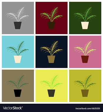 Assembly flat icons ficus vector image