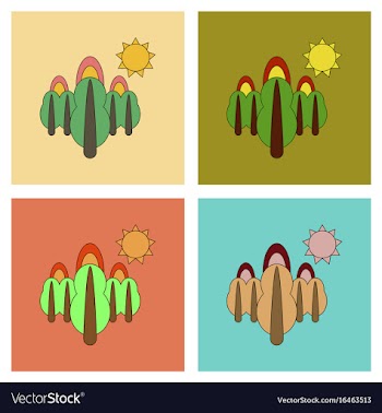 Assembly flat icons fire in the forest vector image