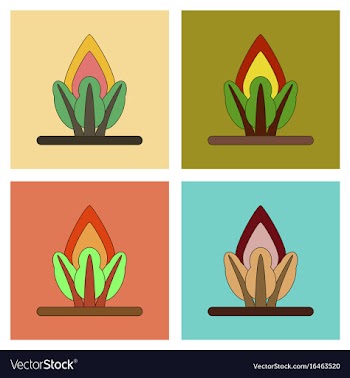 Assembly flat icons fire in the forest vector image