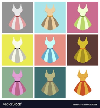 Assembly flat icons fluffy dress vector image