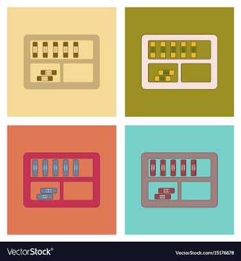 Assembly flat icons folder shelf vector image