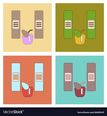 Assembly flat icons folders apple vector image