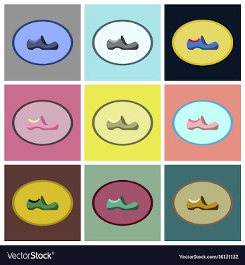 Assembly flat icons footwear shoe vector image