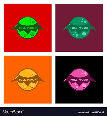 Assembly flat icons full moon bat vector image