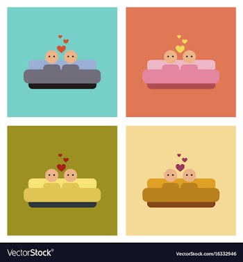 Assembly flat icons gay in bed vector image