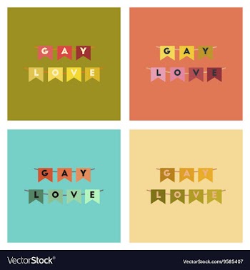 Assembly flat icons gay love garland vector image