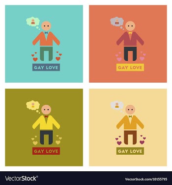 Assembly flat icons gay lovers vector image
