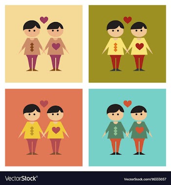 Assembly flat icons gay lovers vector image