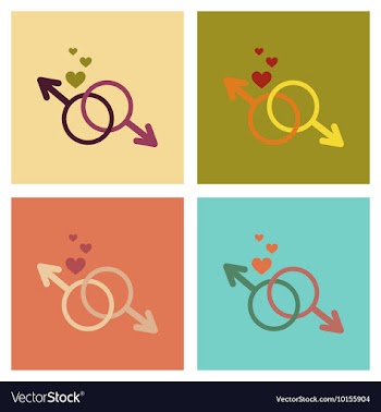 Assembly flat icons gay male symbol vector image