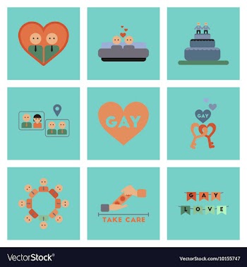 Assembly flat icons gay relationships vector image