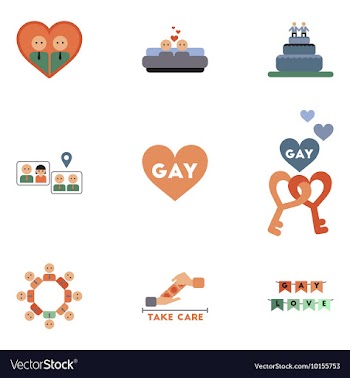 Assembly flat icons gay relationships vector image