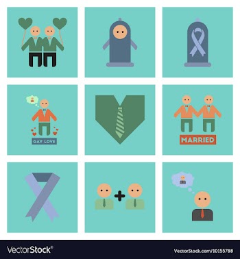 Assembly flat icons gay relationships vector image