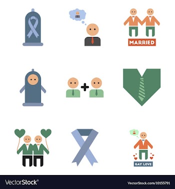 Assembly flat icons gay relationships vector image