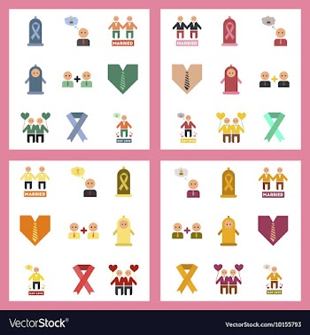 Assembly flat icons gay relationships vector image