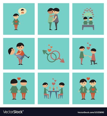 Assembly flat icons gay relationships vector image