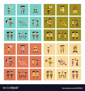 Assembly flat icons gay relationships vector image