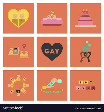 Assembly flat icons gay relationships vector image