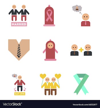 Assembly flat icons gay relationships vector image