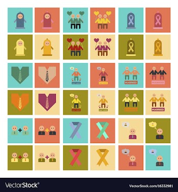 Assembly flat icons gay relationships vector image