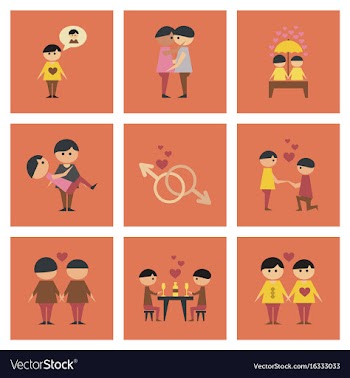 Assembly flat icons gay relationships vector image