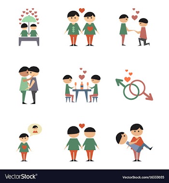 Assembly flat icons gay relationships vector image
