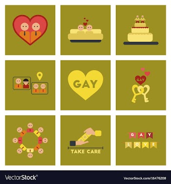 Assembly flat icons gay relationships vector image