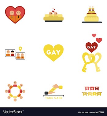 Assembly flat icons gay relationships vector image