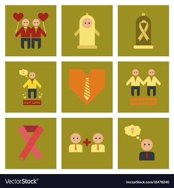Assembly flat icons gay relationships vector image