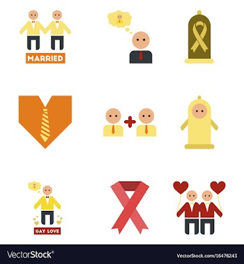Assembly flat icons gay relationships vector image
